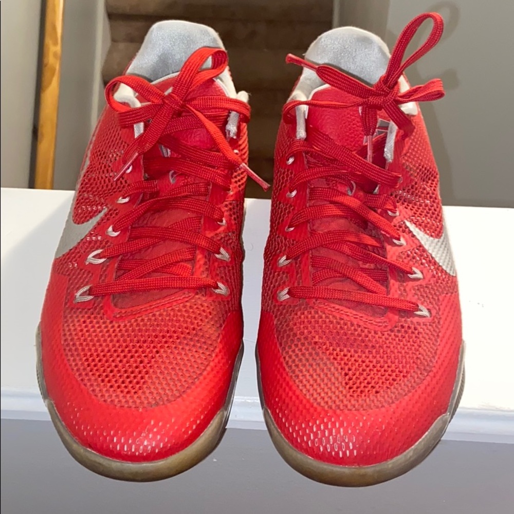 Kobe 11 red and white clear sole